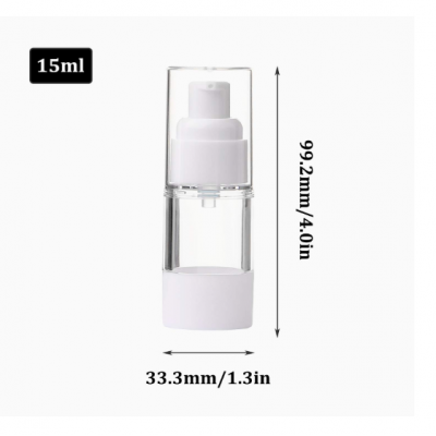 In stock empty vacuum 15ml airless pump cream bottle 0.5oz