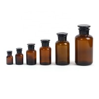 Lab 500ml Amber Glass Reagent Bottle With Wide Mouth