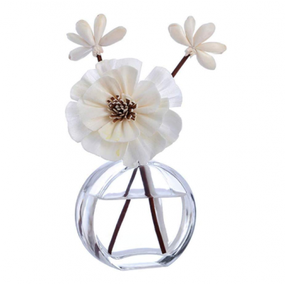 perfume glass bottle with diffuser 30ml flat round